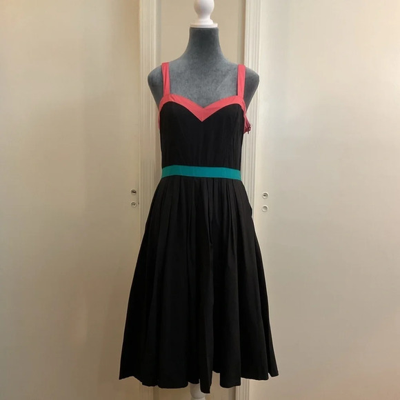 💜 Anthropology Maple Maricopa Black Multi Color Dress - Picture 1 of 5